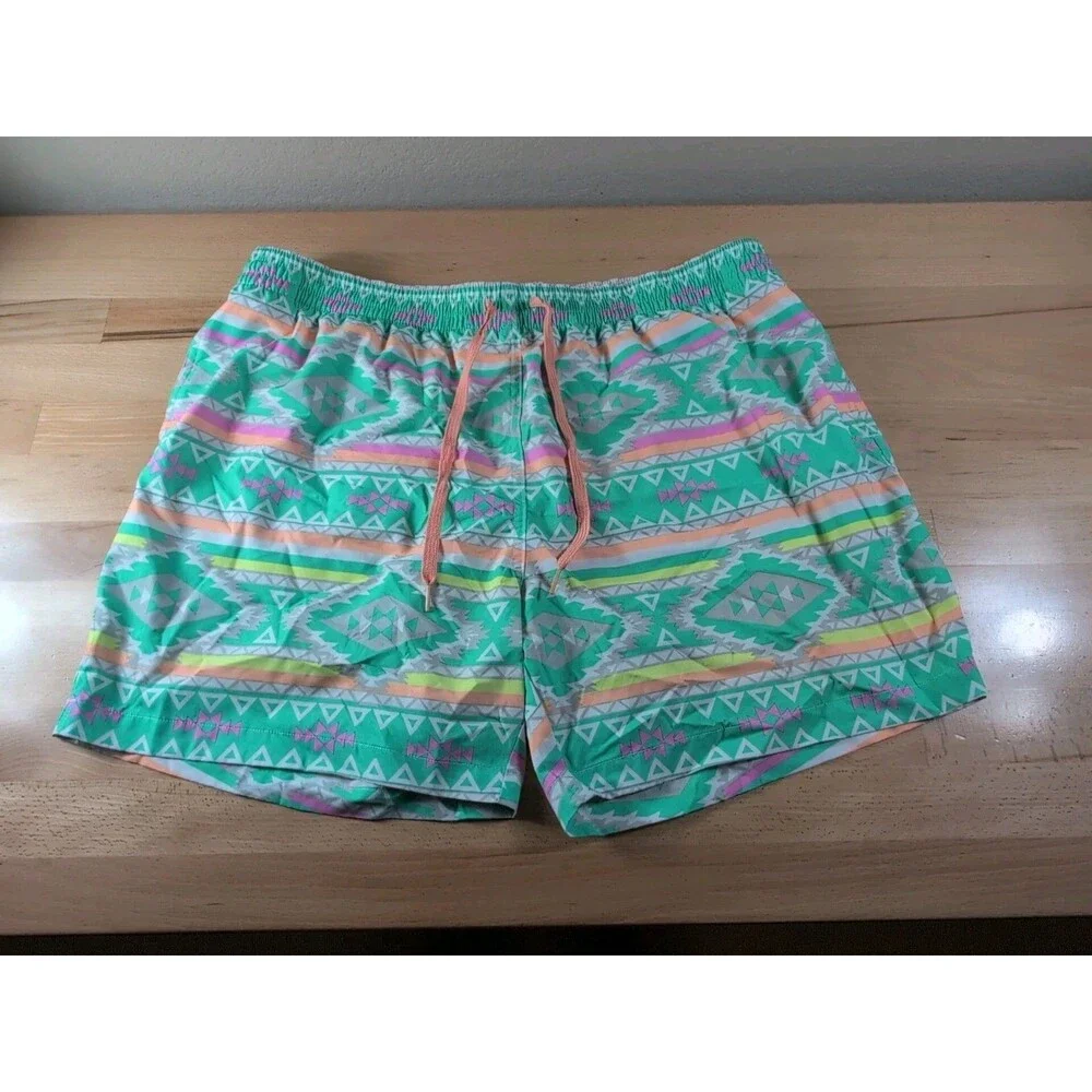 Chubbies Swim Trunks Men 2XL Aztec Retro Geometric Print Lined